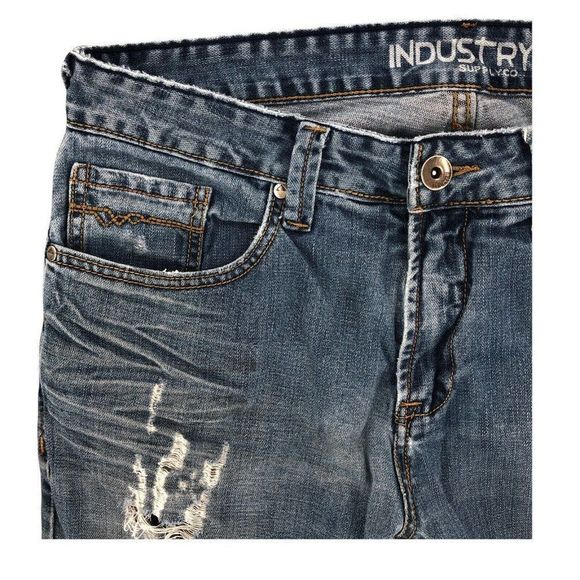 Industry Supply co Mens Jeans Blue Size 34x34 Denim Distressed Relaxed Straight - Picture 4 of 12